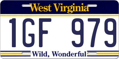 WV license plate 1GF979