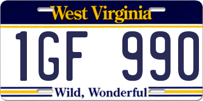 WV license plate 1GF990