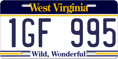 WV license plate 1GF995