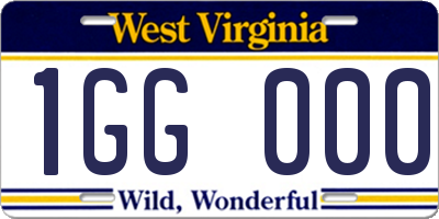 WV license plate 1GG000