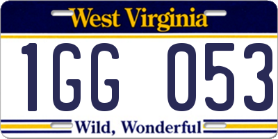 WV license plate 1GG053