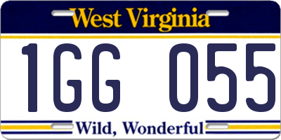 WV license plate 1GG055