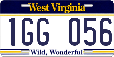 WV license plate 1GG056
