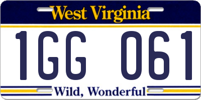 WV license plate 1GG061