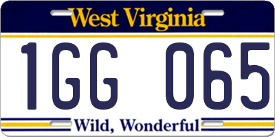 WV license plate 1GG065