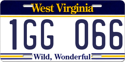 WV license plate 1GG066