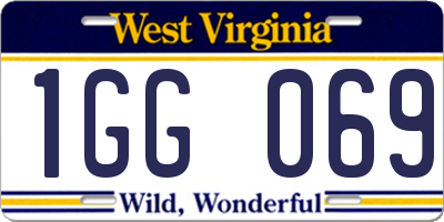 WV license plate 1GG069