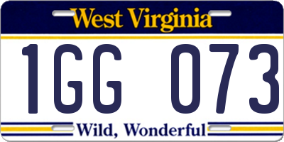 WV license plate 1GG073