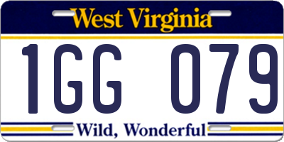 WV license plate 1GG079