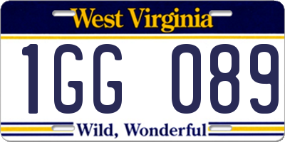 WV license plate 1GG089
