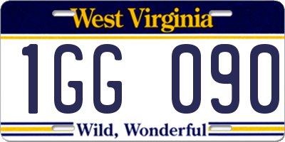 WV license plate 1GG090