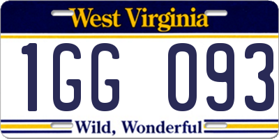 WV license plate 1GG093