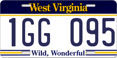 WV license plate 1GG095