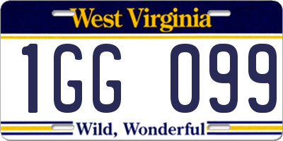 WV license plate 1GG099
