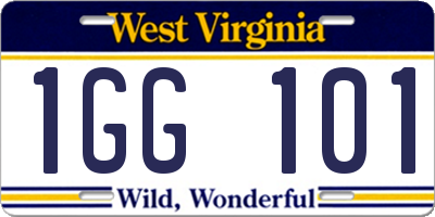 WV license plate 1GG101