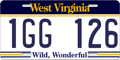 WV license plate 1GG126