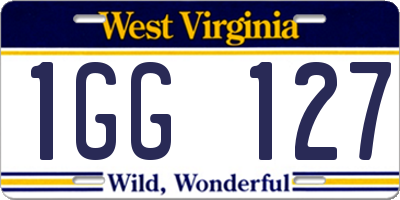 WV license plate 1GG127