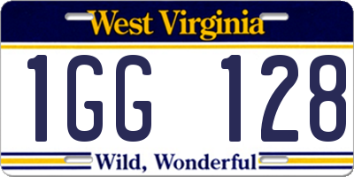 WV license plate 1GG128
