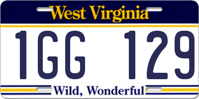WV license plate 1GG129