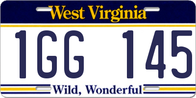 WV license plate 1GG145