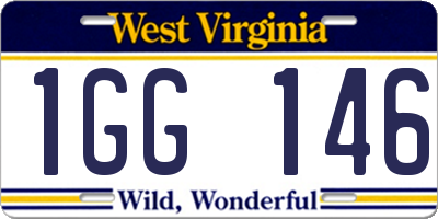 WV license plate 1GG146