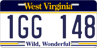 WV license plate 1GG148