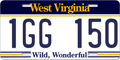 WV license plate 1GG150