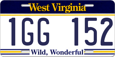 WV license plate 1GG152