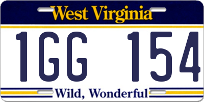 WV license plate 1GG154