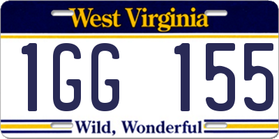 WV license plate 1GG155