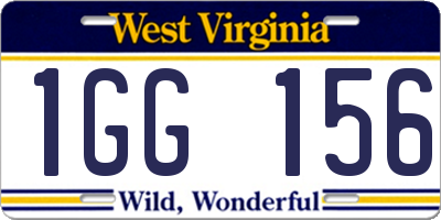 WV license plate 1GG156