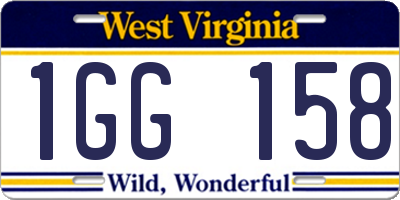 WV license plate 1GG158
