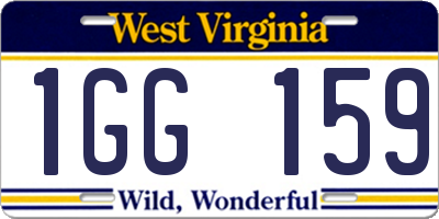 WV license plate 1GG159