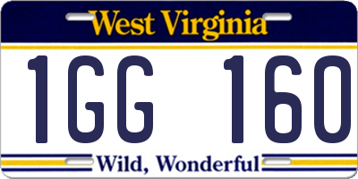 WV license plate 1GG160