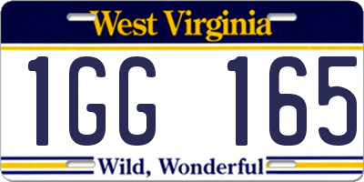 WV license plate 1GG165