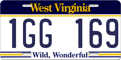 WV license plate 1GG169