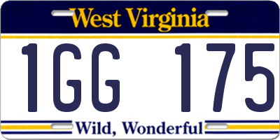 WV license plate 1GG175