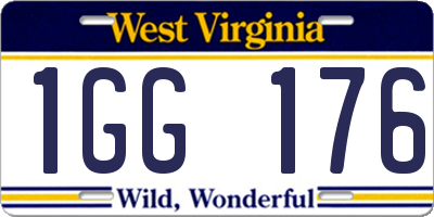 WV license plate 1GG176