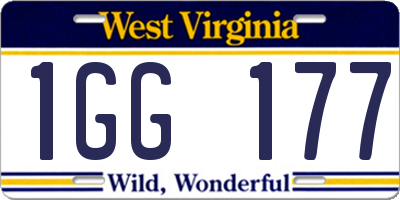 WV license plate 1GG177