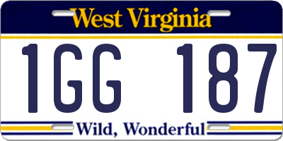 WV license plate 1GG187