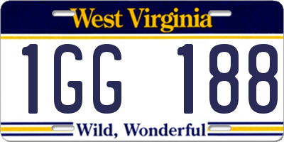 WV license plate 1GG188