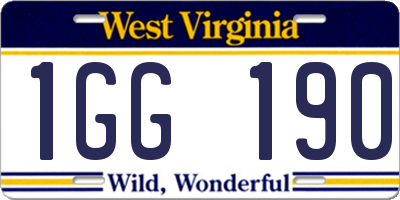 WV license plate 1GG190