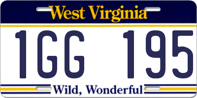 WV license plate 1GG195