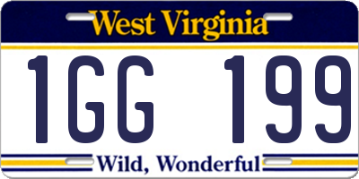 WV license plate 1GG199