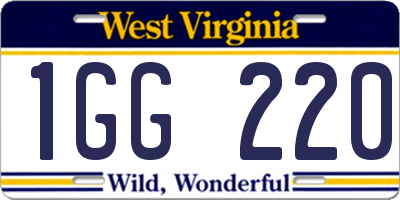 WV license plate 1GG220