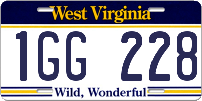 WV license plate 1GG228