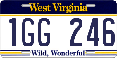 WV license plate 1GG246