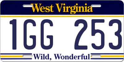 WV license plate 1GG253
