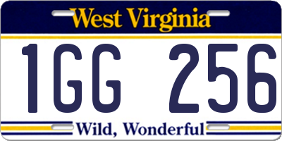 WV license plate 1GG256