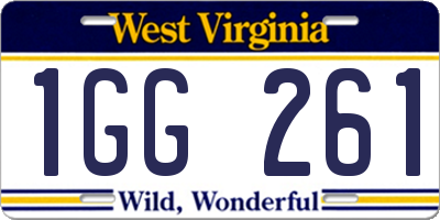 WV license plate 1GG261